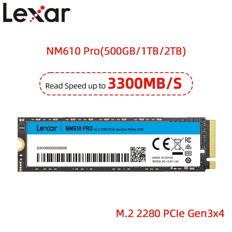 Lexar SSD NVME M2 2TB 1TB 512GB M.2 2280 PCIe 4.0 Hard Drive Disk 4TB  Internal Solid State 7400MB/s for PlayStation 5/Laptop